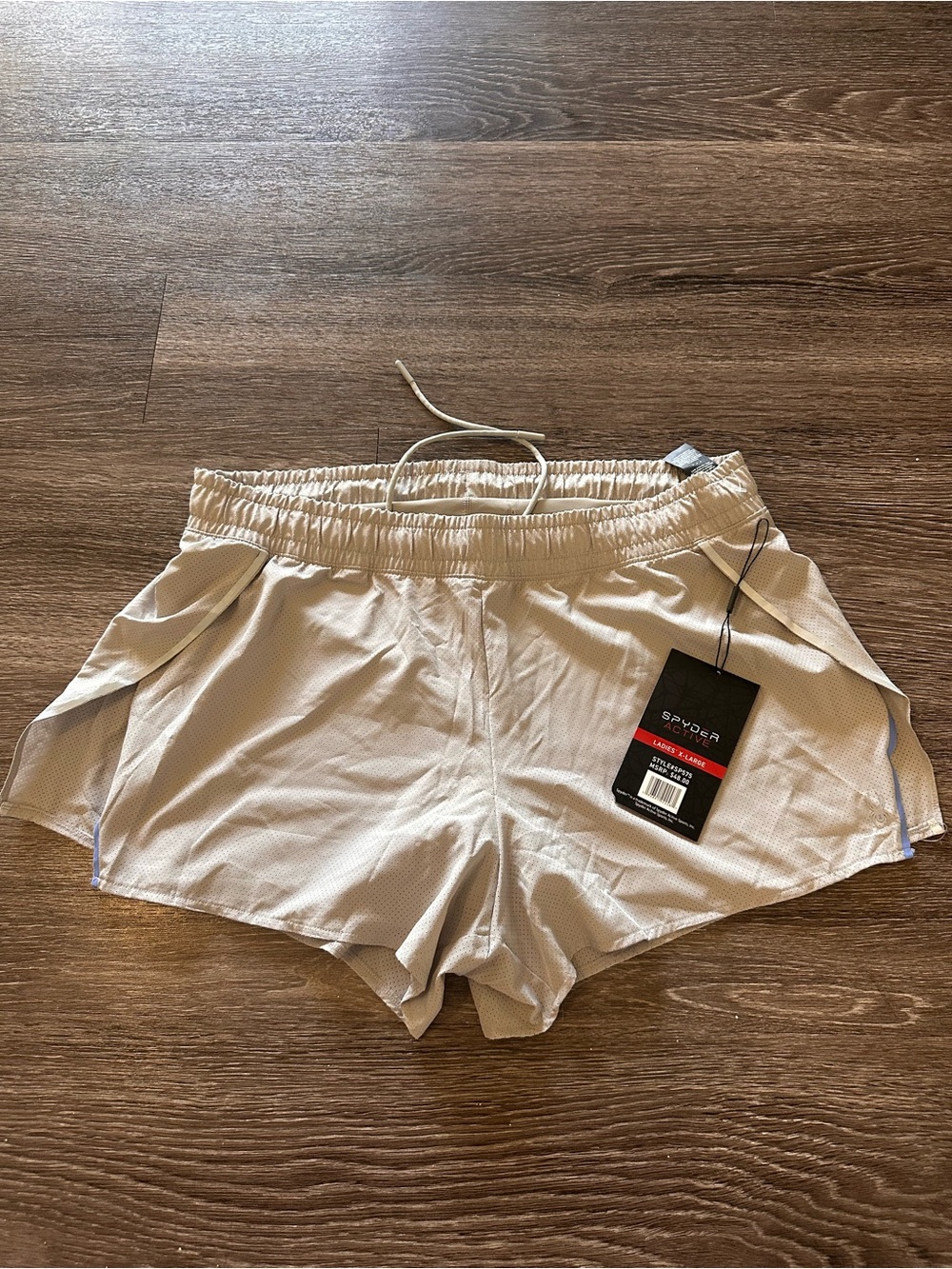 Spyder Active Women's XL Beige Mesh Athletic Shorts Breathable Reflective SP575